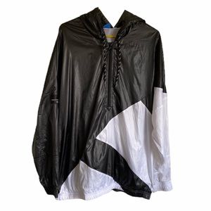 Adidas Windbreaker Hooded Black And White XL